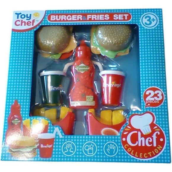 Toy Chef Burger & Fries Play Food Set - Picture 1 of 7